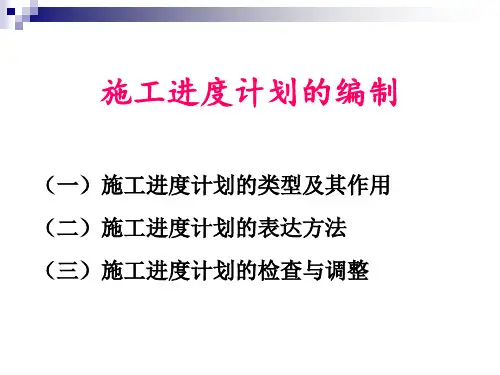 施工进度计划的编制