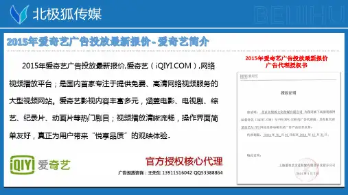 2015年爱奇艺广告投放最新报价