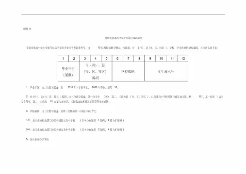 贵州省普通高中学生学籍号编码规则