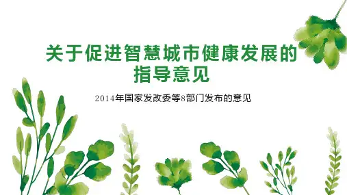 关于促进智慧城市健康发展的指导意见