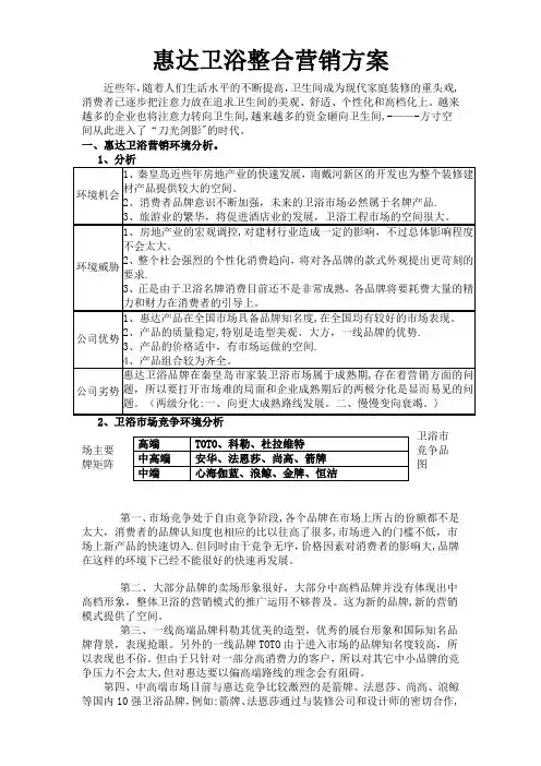 惠达卫浴整合营销方案v1