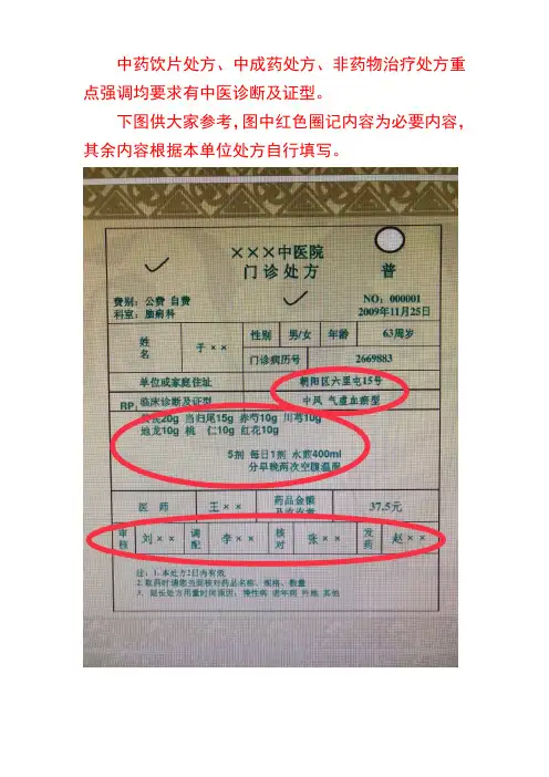 中医处方示例