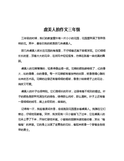 虞美人的作文三年级