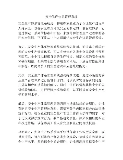 安全生产体系管理系统