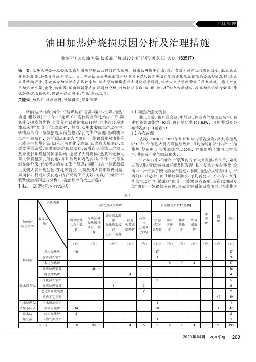 油田加热炉烧损原因分析及治理措施