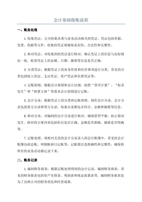 会计基础做账流程