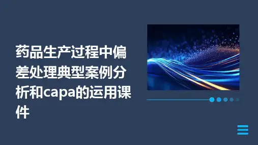 药品生产过程中偏差处理典型案例分析和CAPA的运用课件