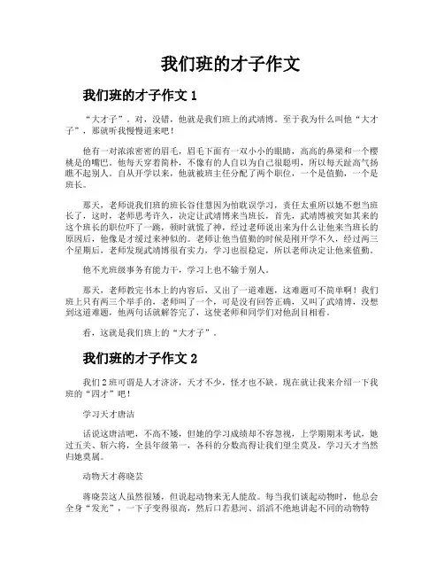 我们班的才子作文