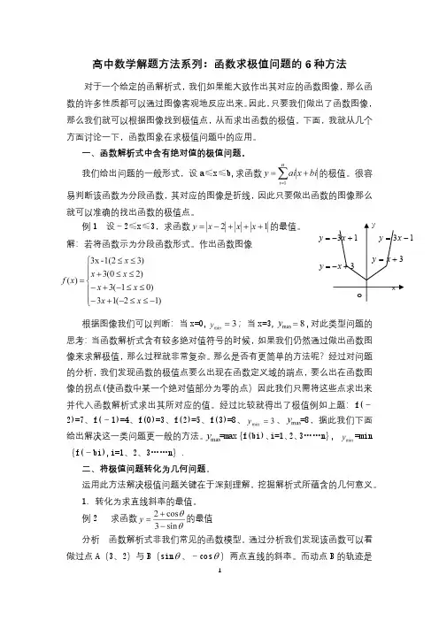 高中数学解题方法系列：函数求极值问题的6种方法
