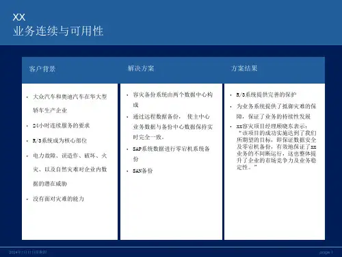 业务连续与可用性