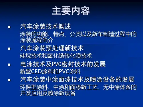 汽车涂装新技术概述