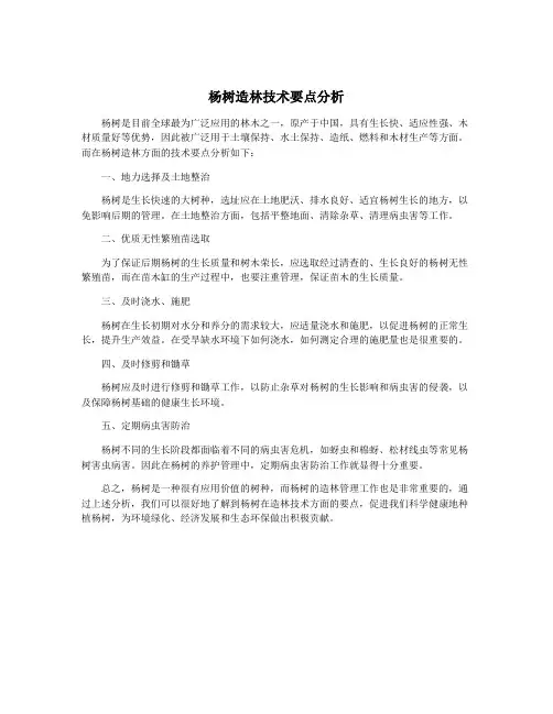 杨树造林技术要点分析