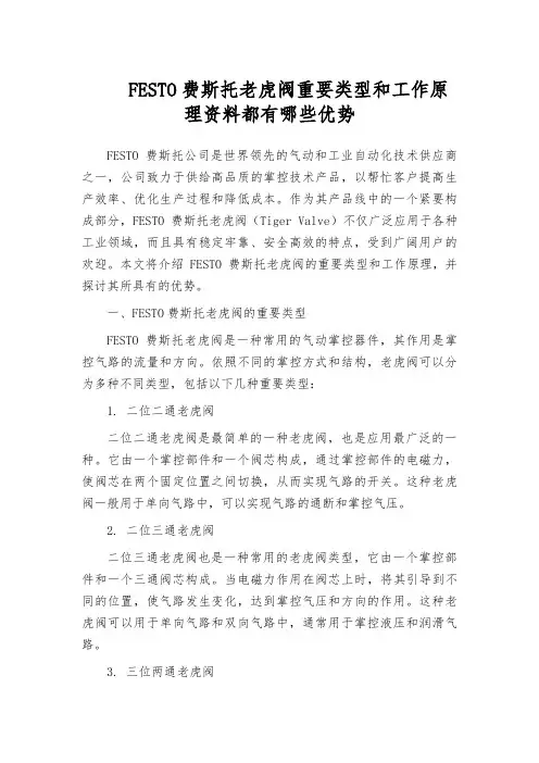 FESTO费斯托老虎阀重要类型和工作原理资料都有哪些优势