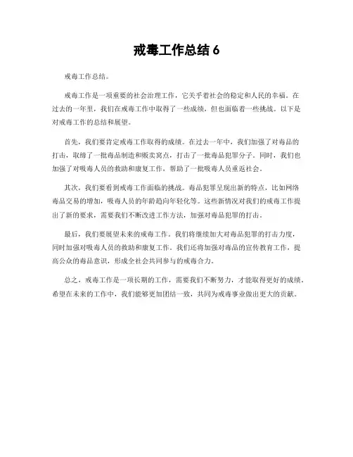 戒毒工作总结6