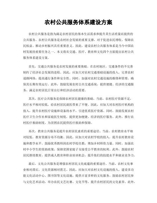 农村公共服务体系建设方案