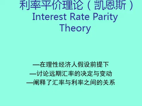 利率平价理论基础教程讲解