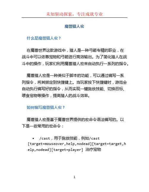 魔兽猎人宏