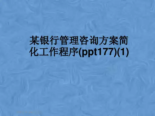 某银行管理咨询方案简化工作程序(ppt177)(1)