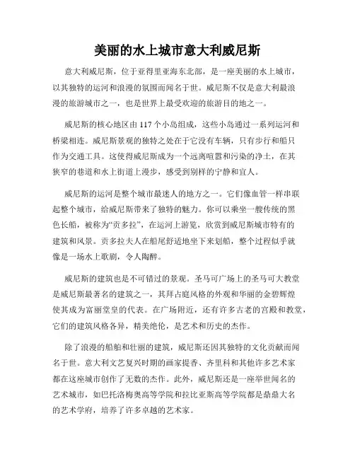 美丽的水上城市意大利威尼斯