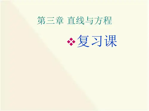 高中数学人教版必修二第三章 直线与方程复习课件 (全)