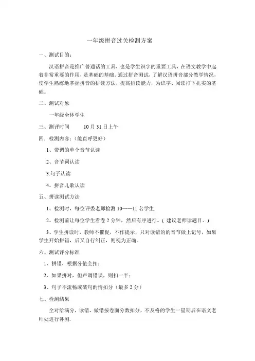 拼音测试方案