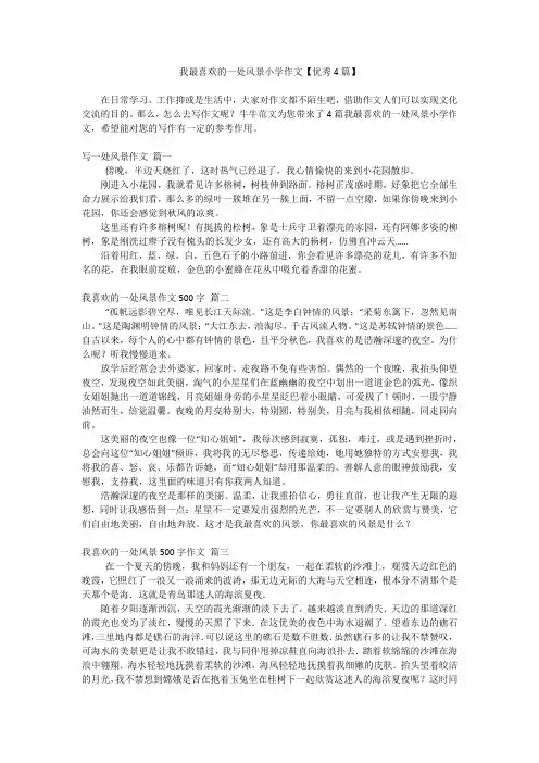 我最喜欢的一处风景小学作文【优秀4篇】