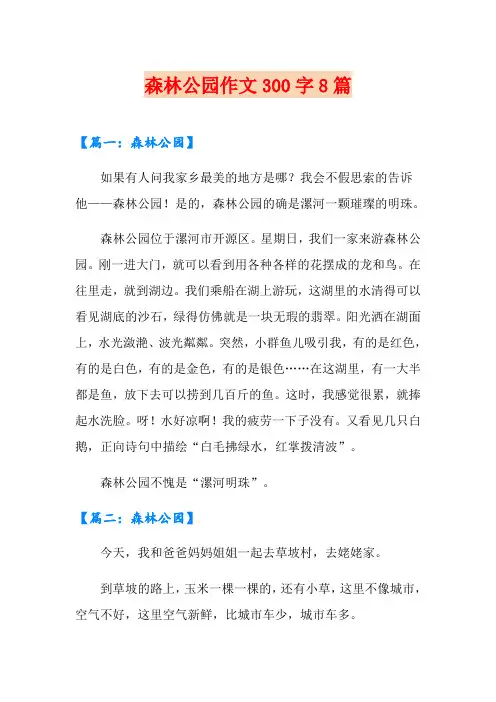森林公园作文300字8篇
