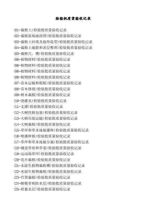 园林绿化工程检验批质量验收记录