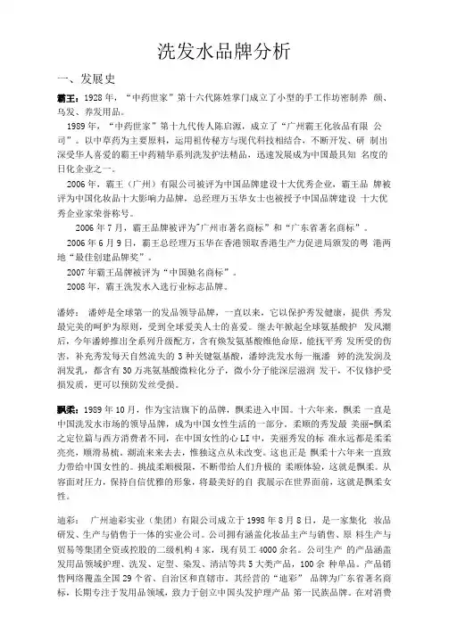 洗发水品牌分析