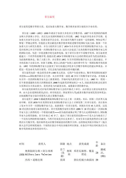 菲尔兹奖