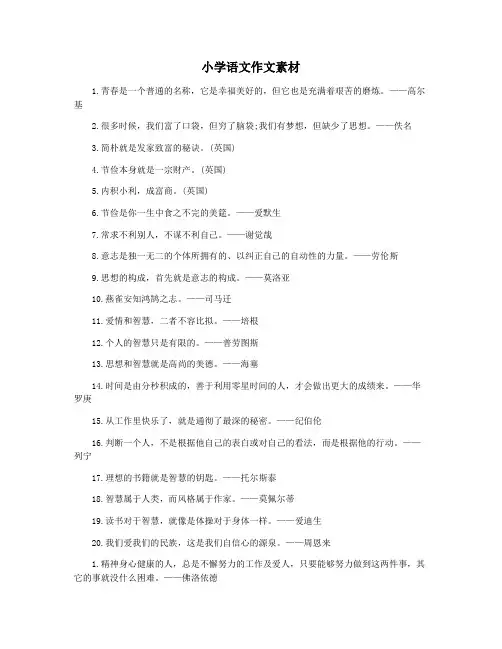 小学语文作文素材