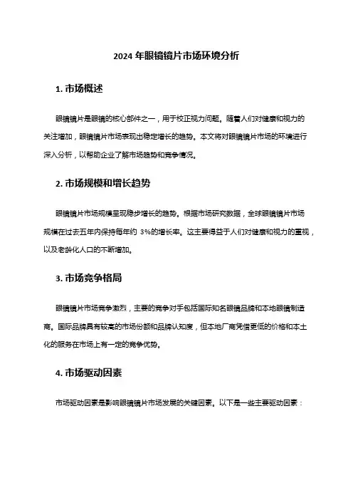 2024年眼镜镜片市场环境分析