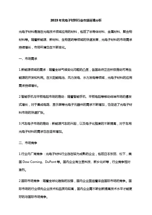 2023年光电子材料行业市场环境分析