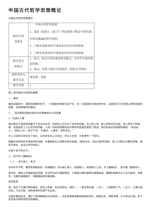 中国古代哲学思想概论
