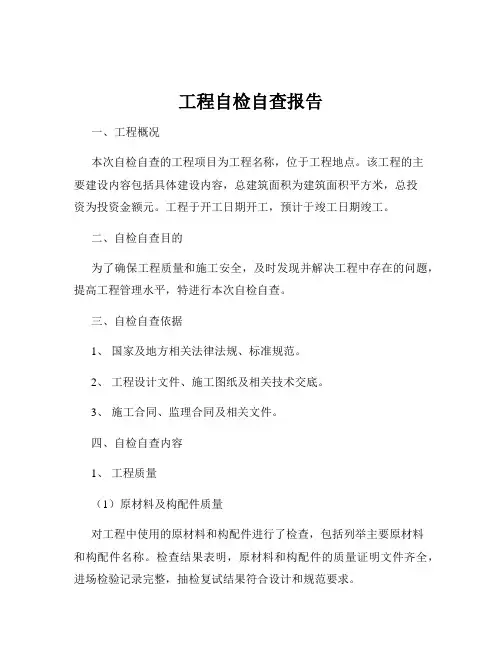 工程自检自查报告