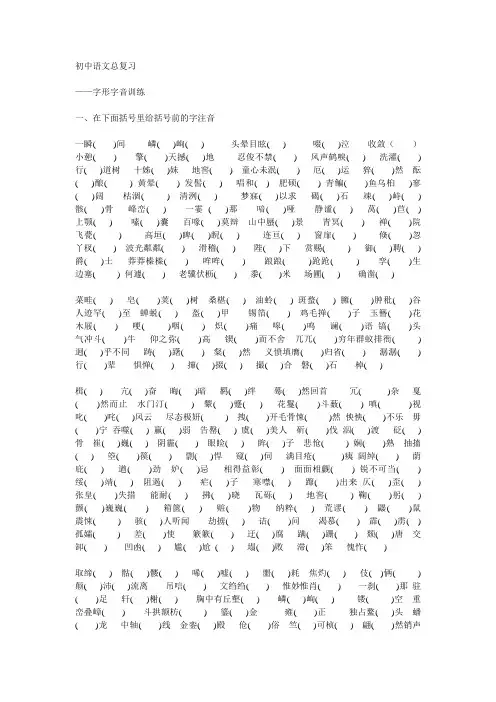 初中语文总复习