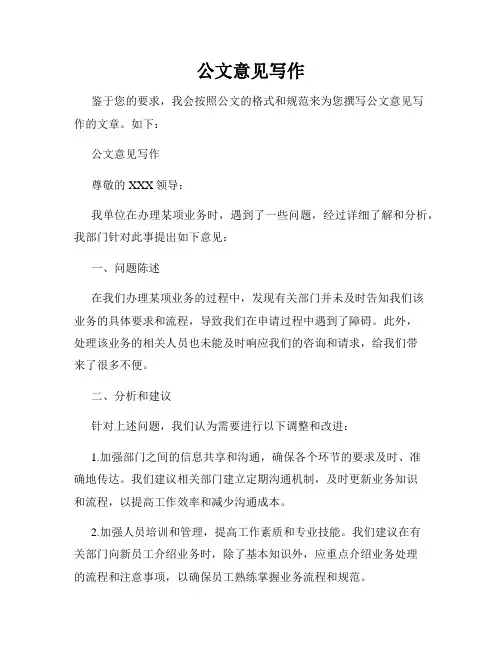 公文意见写作