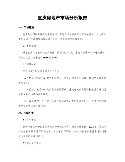 重庆房地产市场分析报告