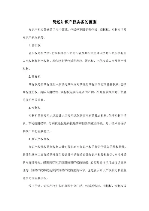 简述知识产权实务的范围