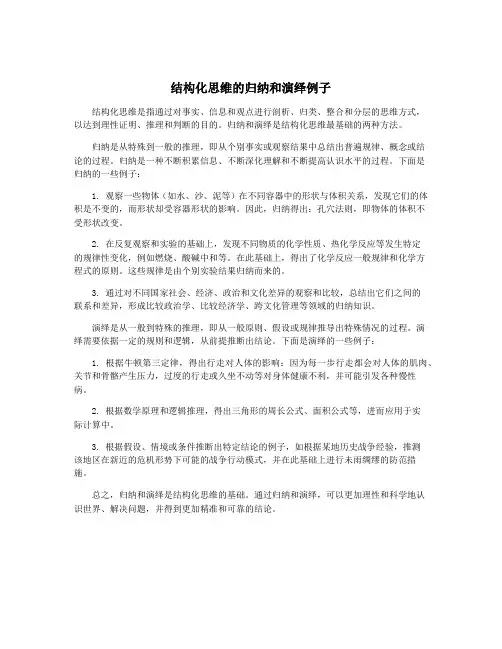 结构化思维的归纳和演绎例子