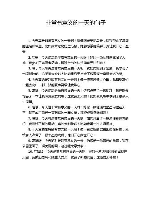 非常有意义的一天的句子