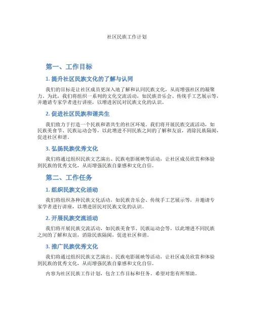社区民族工作计划