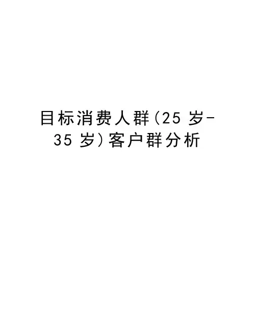 目标消费人群(25岁-35岁)客户群分析资料讲解