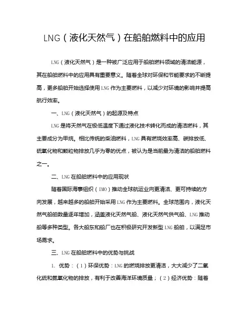 LNG(液化天然气)在船舶燃料中的应用