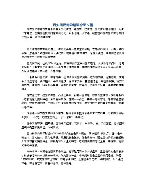 西安回民街导游词介绍5篇