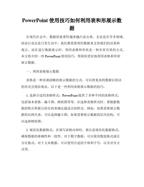 PowerPoint使用技巧如何利用表和形展示数据