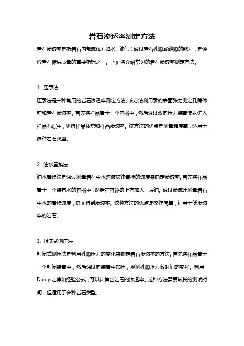 岩石渗透率测定方法