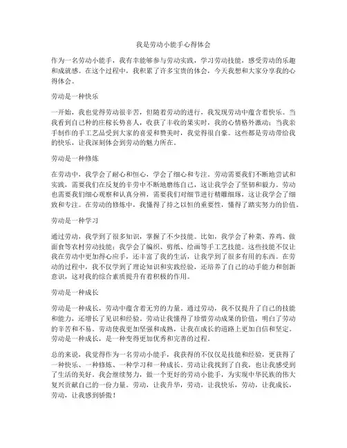 我是劳动小能手心得体会