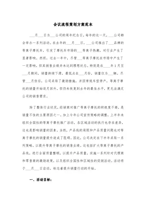 会议流程策划方案范本（二篇）