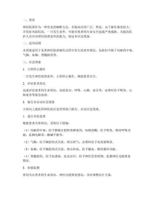 神经阻滞意外应急预案